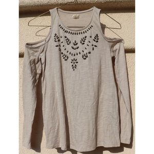Cold Shoulder Beaded Top